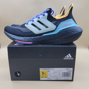 Adidas Ultraboost 21 J Youth Running Shoes Size 5.5Y Black Multicolor New W/Box